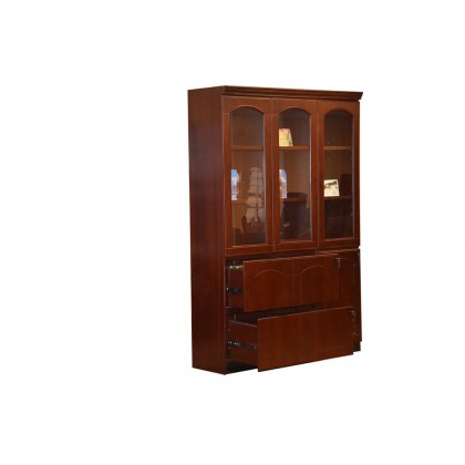 3-Door Wood Veneer Bookcase