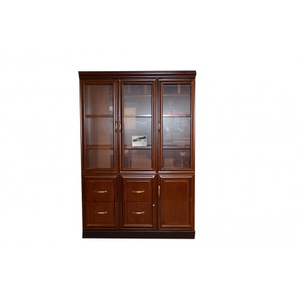 3-Door Wood Veneer Bookcase