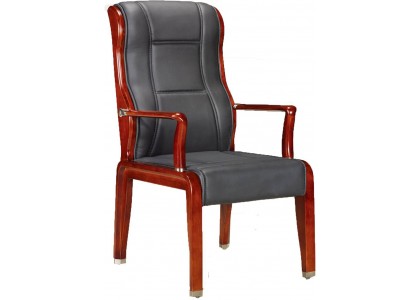 Faux Leather Wood Chair