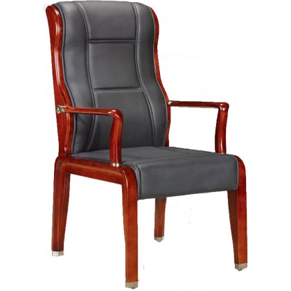 Faux Leather Wood Chair