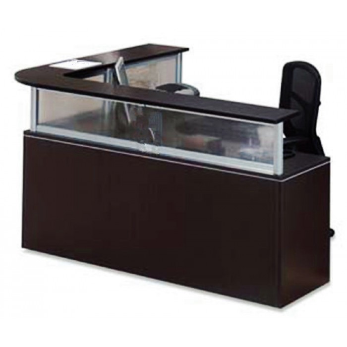Glass L Shape Reception Desk