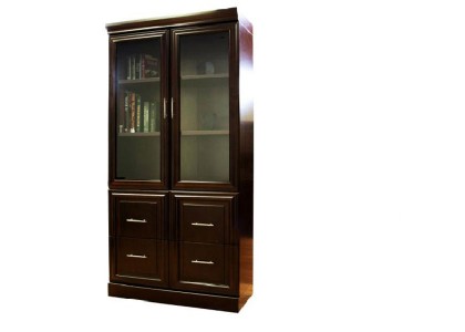 Two Door Bookcase with Lateral Filing Drawer