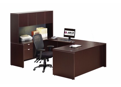 65"W Espresso U-shape Workstation (Left-hand Side)