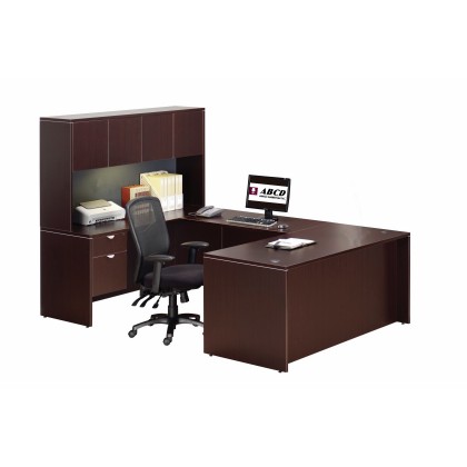 65"W Espresso U-shape Workstation (Left-hand Side)